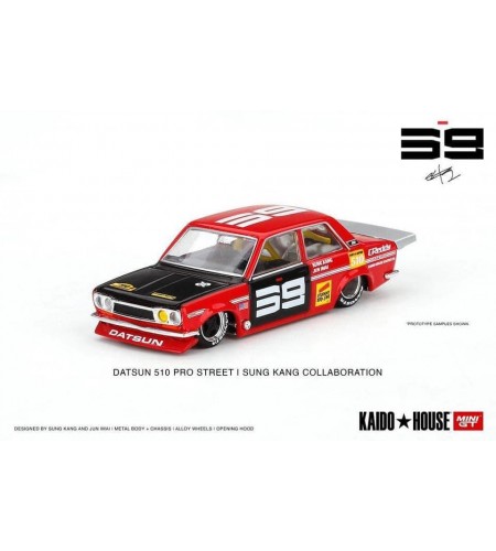 MiniGT x Kaido House x Sung Kang Collab Datsun 510 Pro Street Red